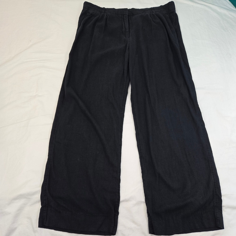 Abercrombie & Fitch Black Wide Leg Linen Pants